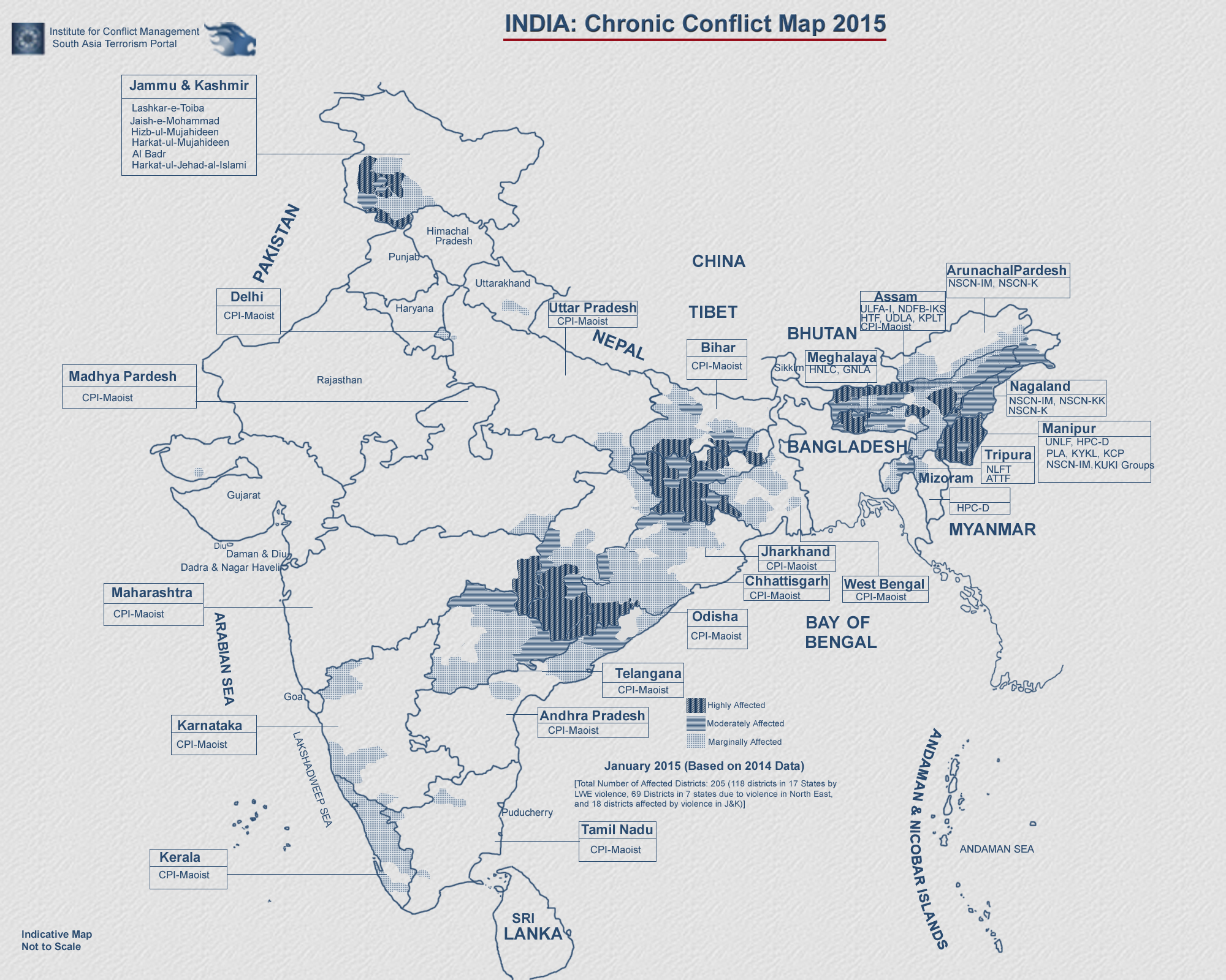 India Conflict Map 2014