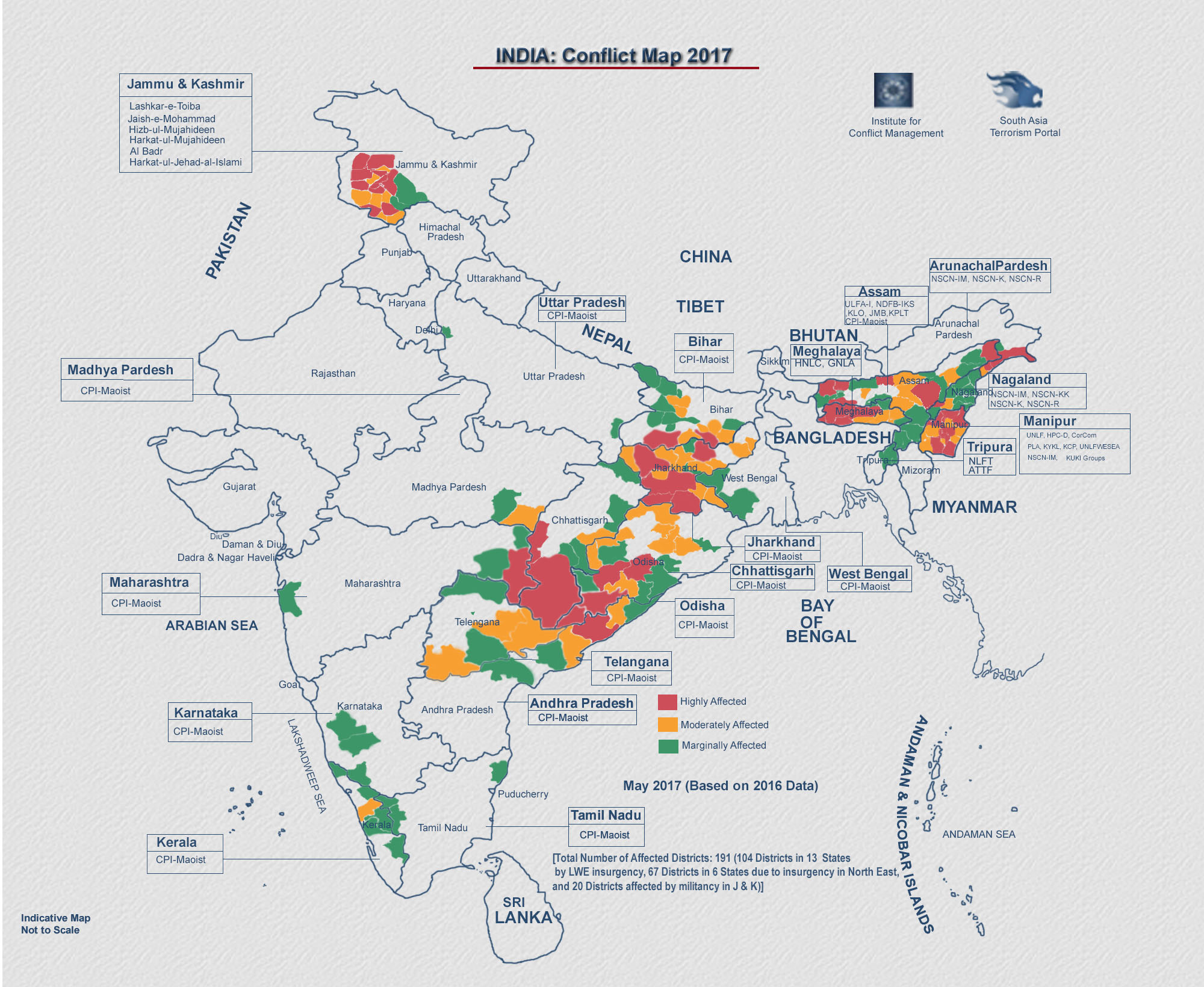 India Conflict Map 2017