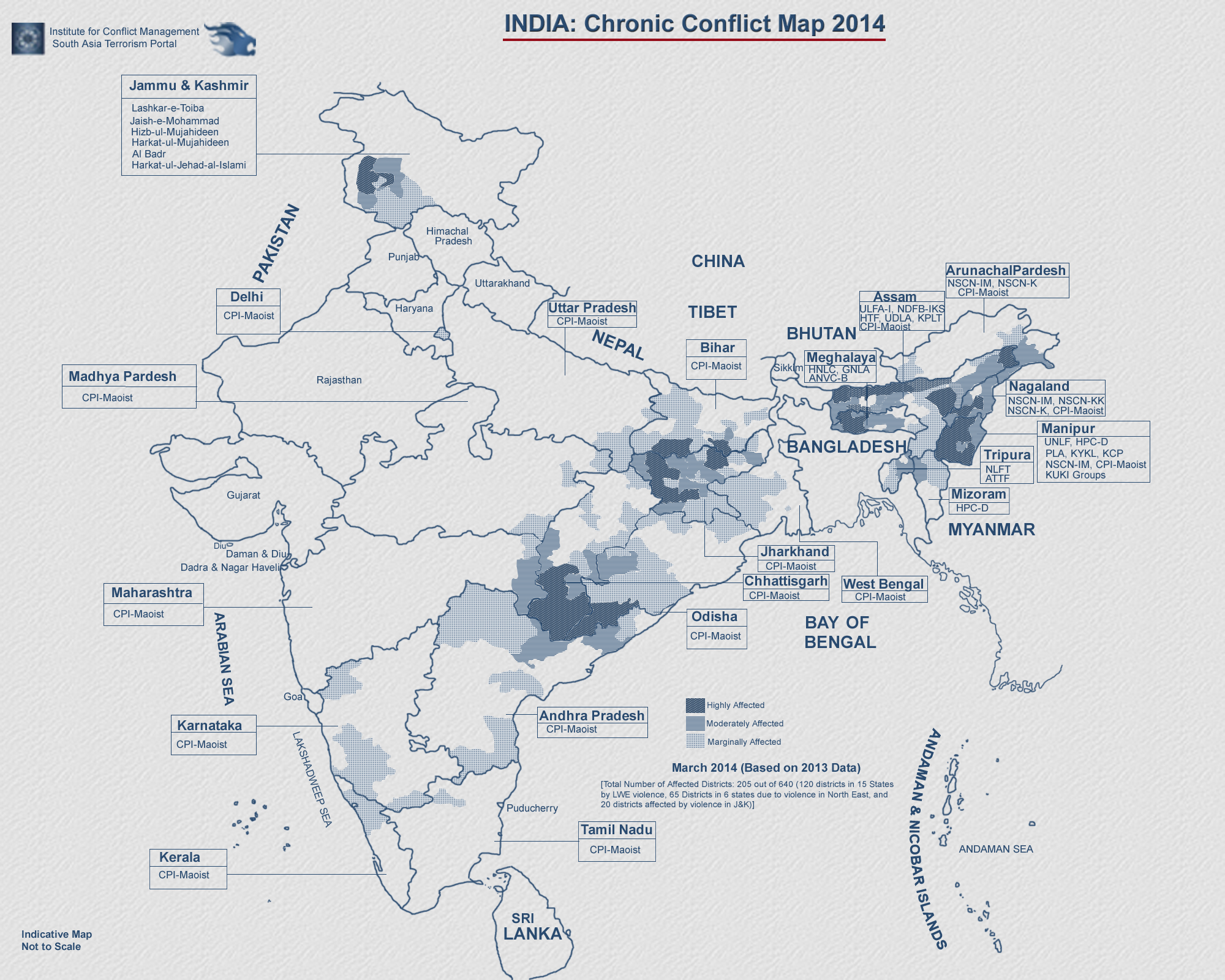 India Conflict Map 2014