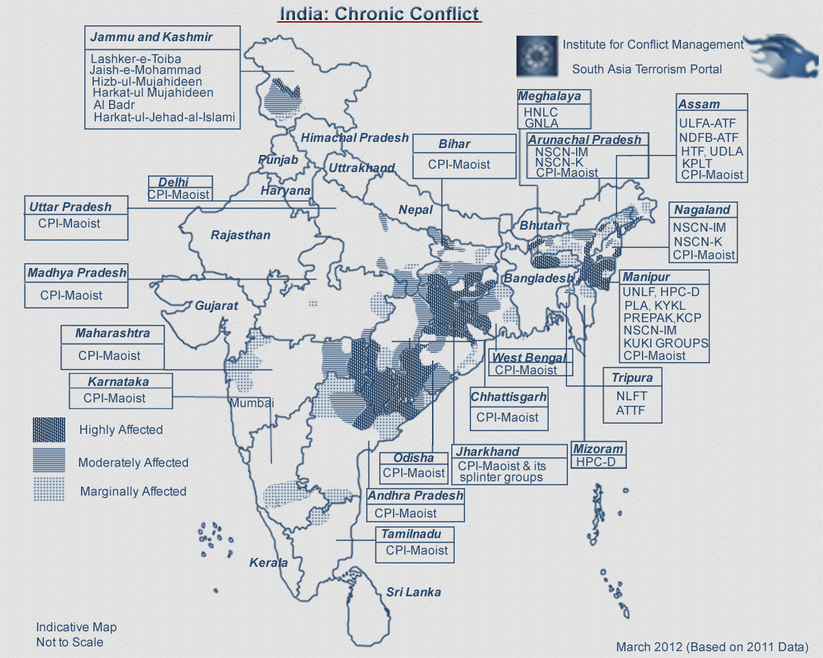 Conflict Map India 2009