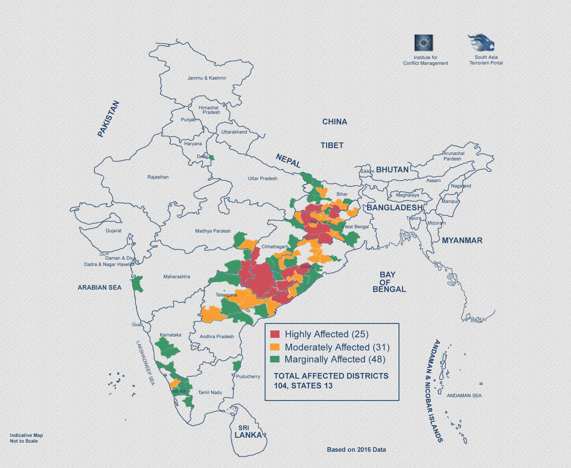 Maoist Cinflict Map 2017