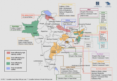South Asia Conflict Map - Click to enlarge